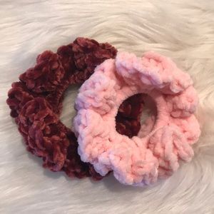 Handcrafted Crochet Velvet Hair Scrunchies
